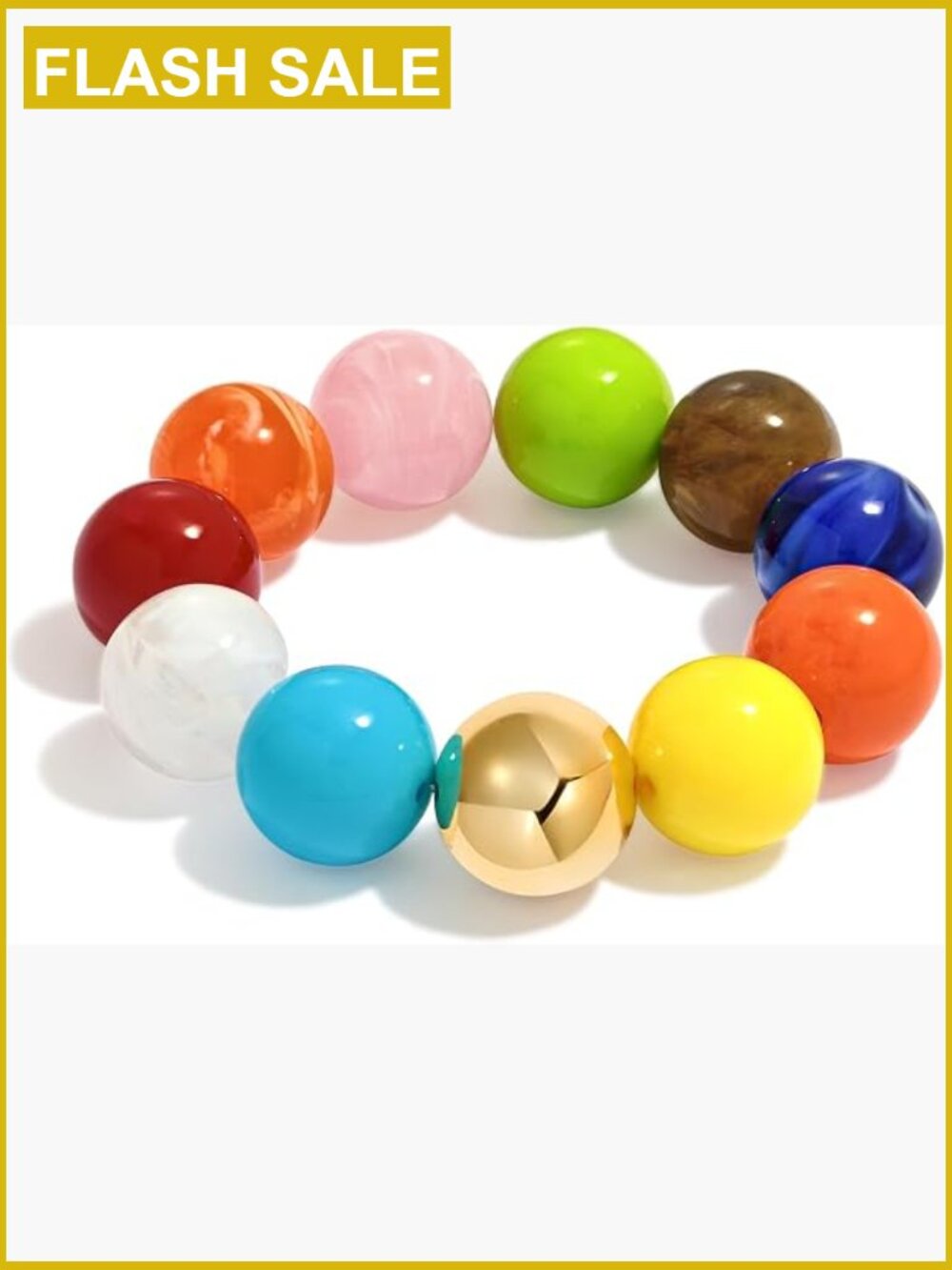 Chunky Beaded Stretch Bracelet Statement Boho Summer Jewelry Stackable